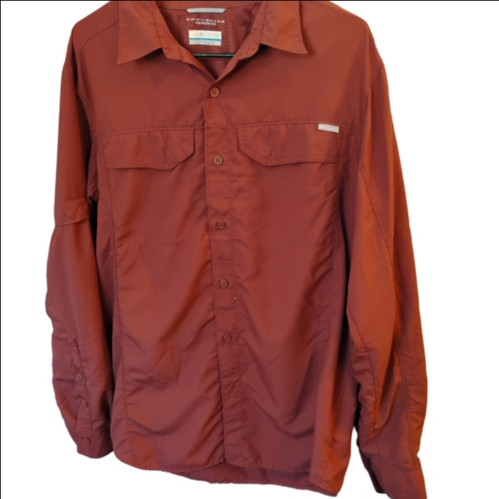 Columbia Men's Medium Sun Protection Omni Rust Button up Shirt